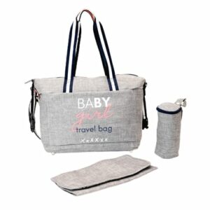 BABY ON BOARD Wickeltasche Simply Duffle Baby Girl grau meliert